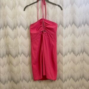 Elegant Pink Halter Dress